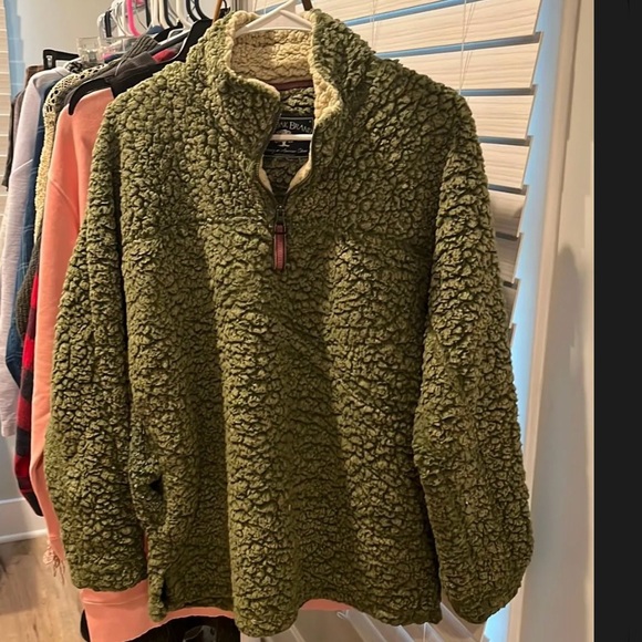 Live Oak Brand Tops - Live Oak Green Sherpa Pullover